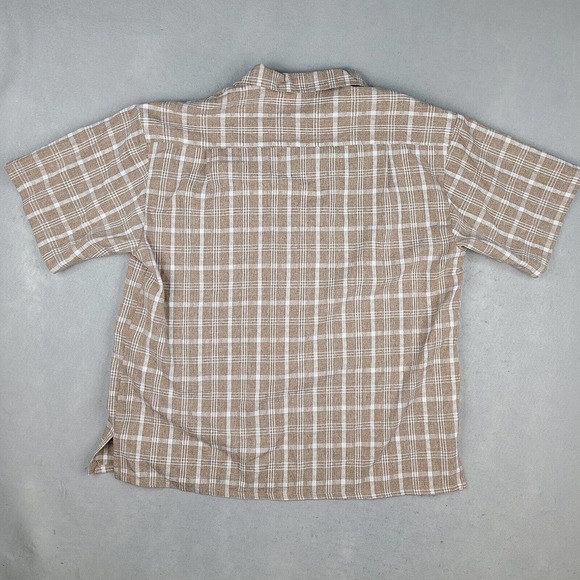 Milano Moda Shirt Men's XXL Brown White‎ Plaid Button Down Casual - Picture 5 of 10